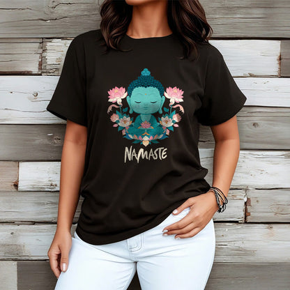 Mythstone NAMASTE Buddha Lotus Meditation Tee T-shirt