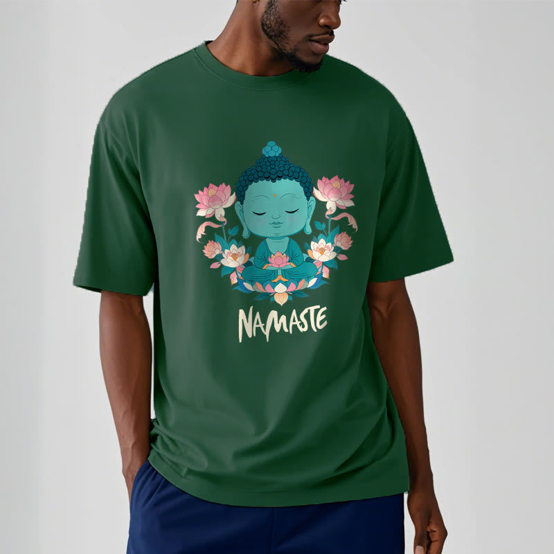 Mythstone NAMASTE Buddha Lotus Meditation Tee T-shirt