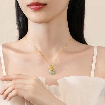 Mythstone Jade Lotus Abundance String Necklace Pendant