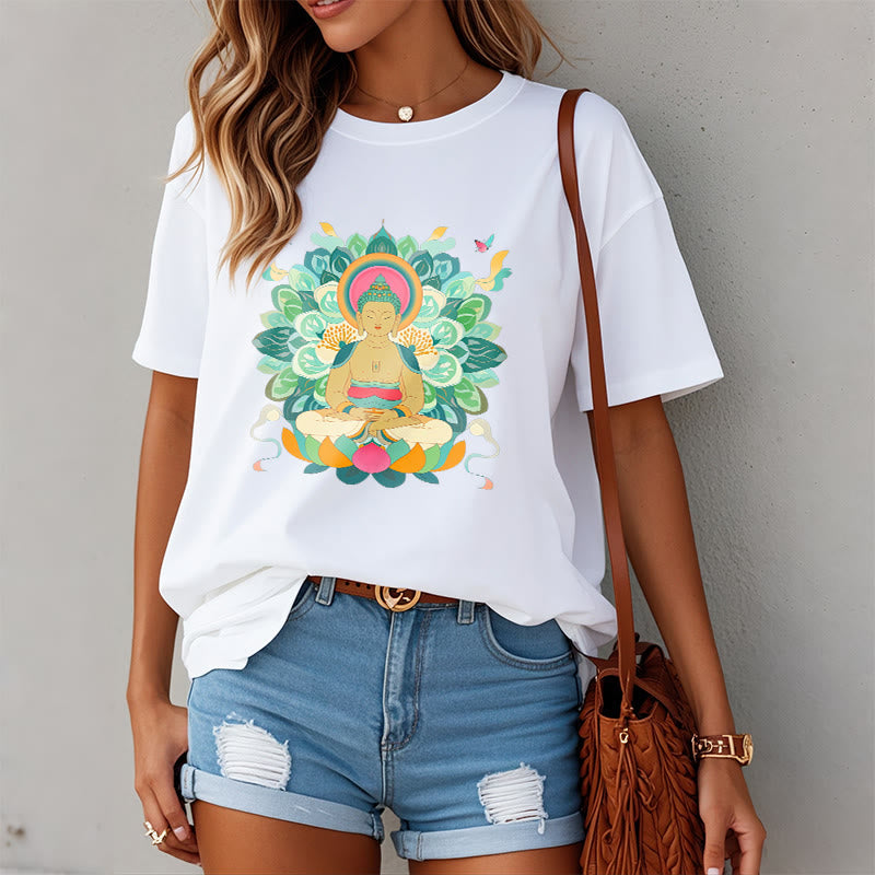 Mythstone Butterfly Lotus Buddha-Inspired Tee T-shirt