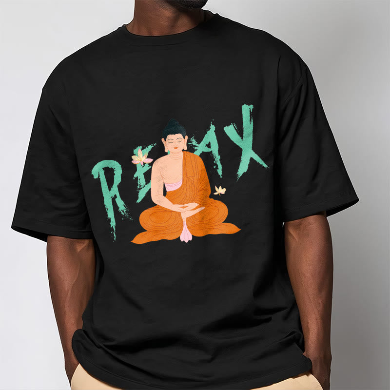 Camiseta con diseño de Buda de loto RELAX de Mythstone 