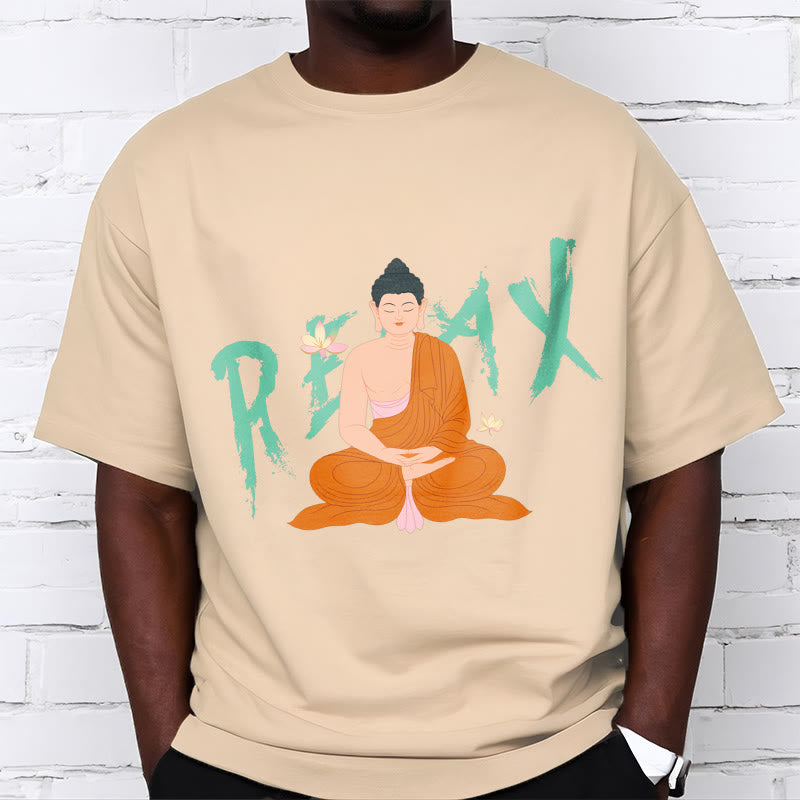 Camiseta con diseño de Buda de loto RELAX de Mythstone 