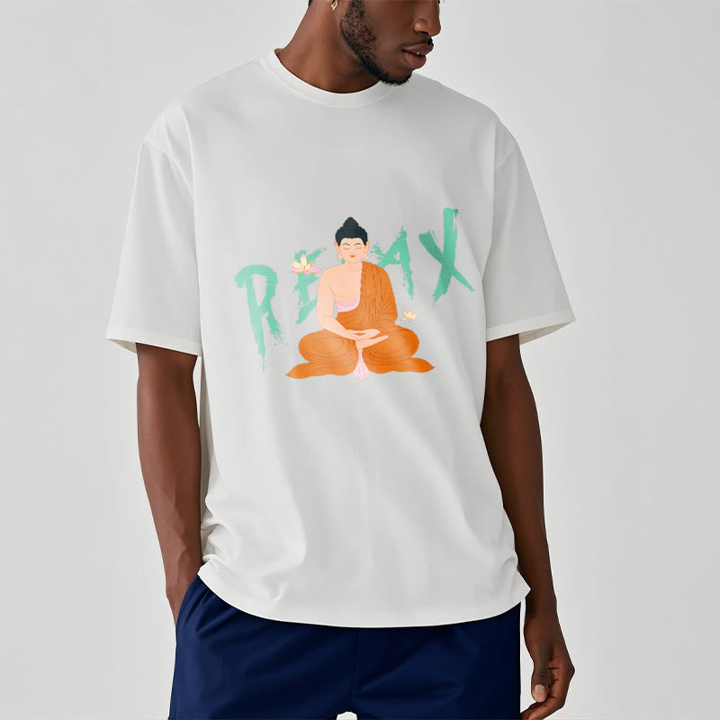 Camiseta con diseño de Buda de loto RELAX de Mythstone 