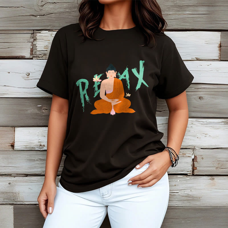 Camiseta con diseño de Buda de loto RELAX de Mythstone 