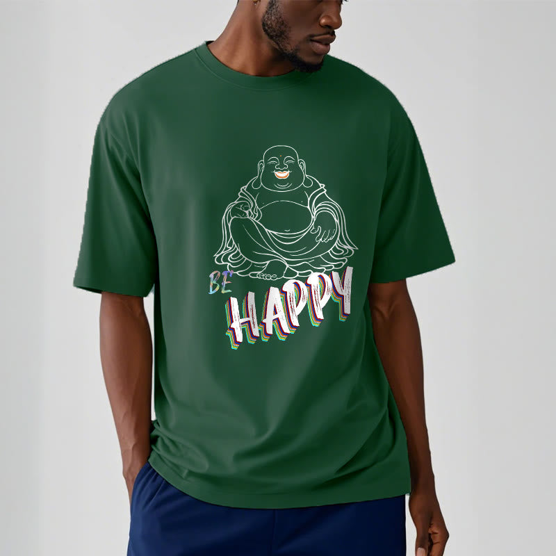 Mythstone BE HAPPY Laughing Buddha Tee T-shirt