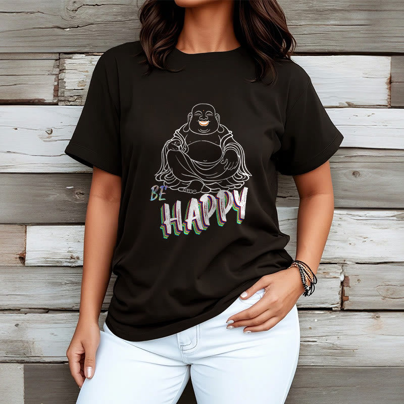 Mythstone BE HAPPY Laughing Buddha Tee T-shirt