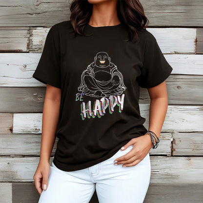 Mythstone BE HAPPY Laughing Buddha Tee T-shirt