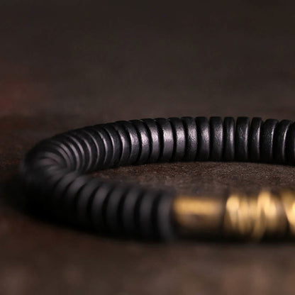 Mythstone Calm Tibetan Ebony Wood Copper Bracelet