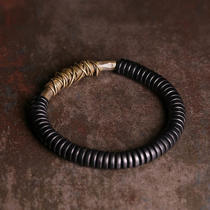 Mythstone Calm Tibetan Ebony Wood Copper Bracelet