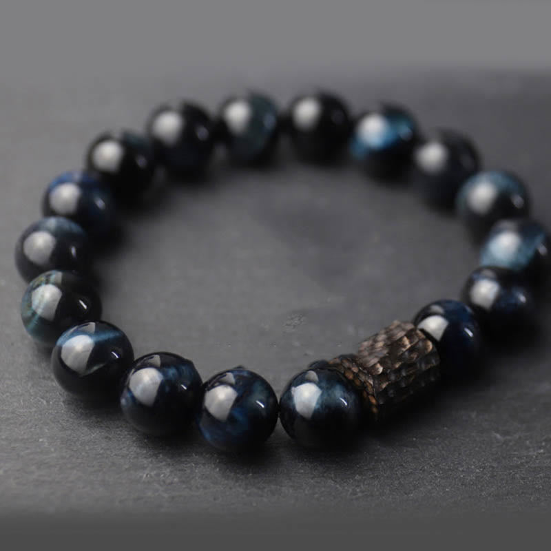 Mythstone Tiger Eye Ebony Wood Beads Calm Bracelet