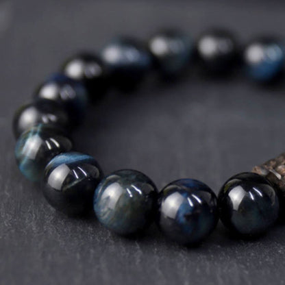 Mythstone Tiger Eye Ebony Wood Beads Calm Bracelet