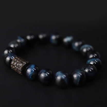 Mythstone Tiger Eye Ebony Wood Beads Calm Bracelet