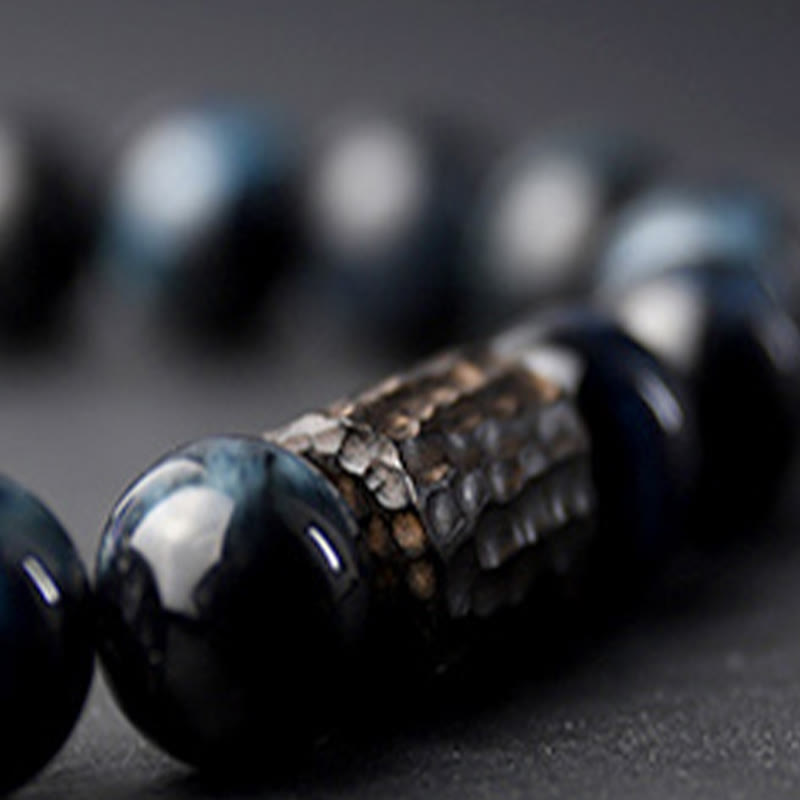 Mythstone Tiger Eye Ebony Wood Beads Calm Bracelet