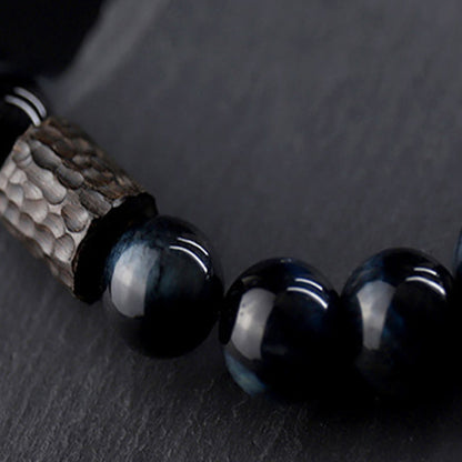 Mythstone Tiger Eye Ebony Wood Beads Calm Bracelet