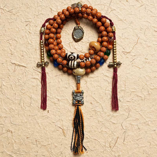 MythStone Tibet Bodhi Seed 108 Mala Beads Wisdom Peace Bracelet Necklace