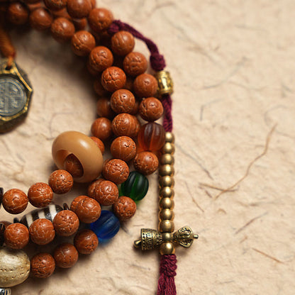 Mythstone Tibet Bodhi Seed 108 Mala Beads Wisdom Peace Bracelet Necklace