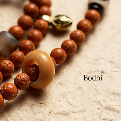 Mythstone Tibet Bodhi Seed 108 Mala Beads Wisdom Peace Bracelet Necklace