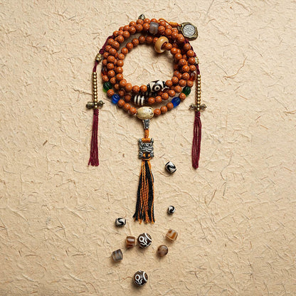 Mythstone Tibet Bodhi Seed 108 Mala Beads Wisdom Peace Bracelet Necklace