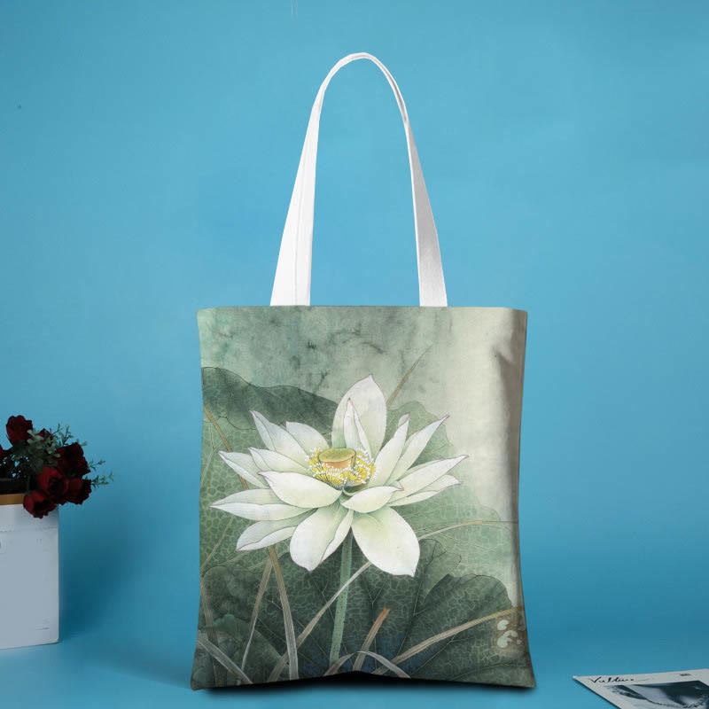 Mythstone Lotus Shape Canvas Shoulder Bag