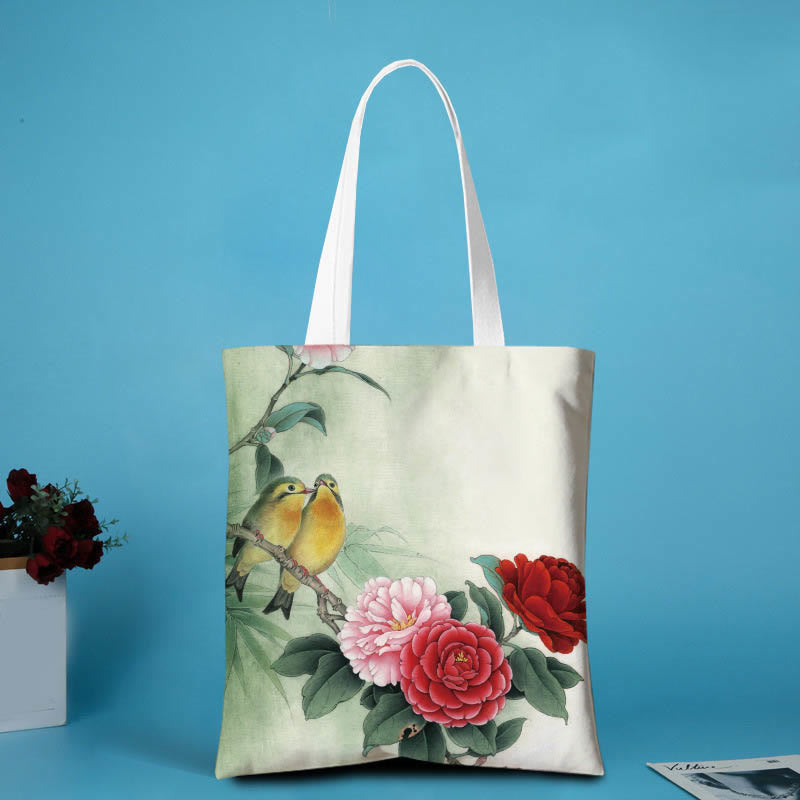 Mythstone Canvas Peony Shoulder Bag