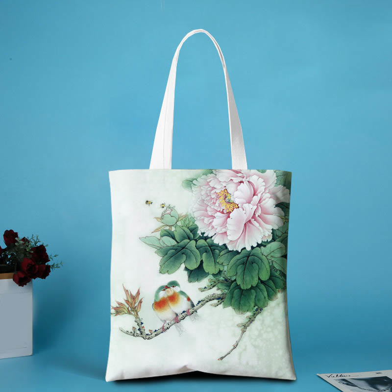 Mythstone Canvas Peony Shoulder Bag