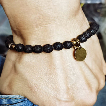 Mythstone Natural Lava Rock Beads Calm Support Healing Bracelet