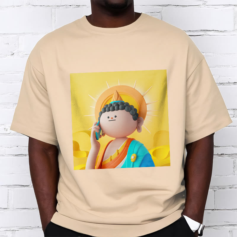 Mythstone Buddha Picks Up The Phone Tee T-shirt