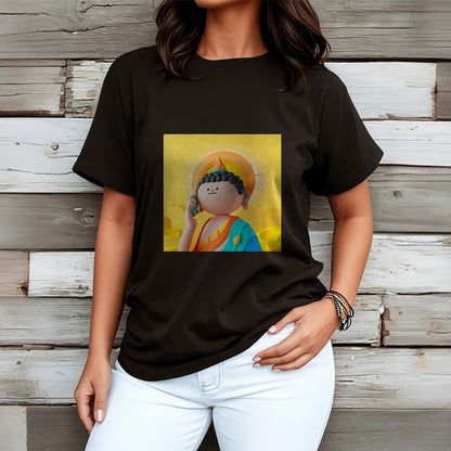 Mythstone Buddha Picks Up The Phone Tee T-shirt