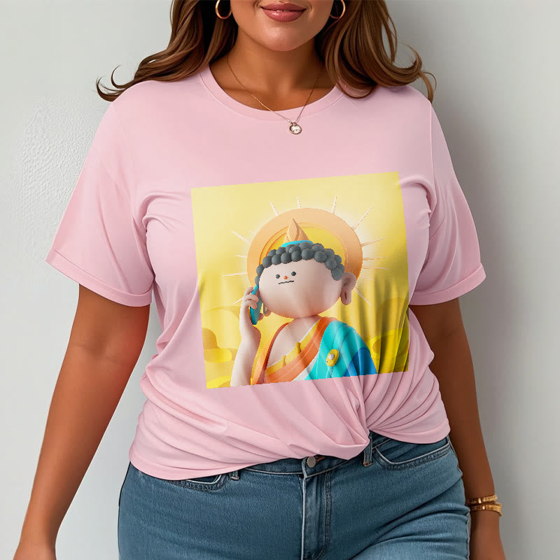 Mythstone Buddha Picks Up The Phone Tee T-shirt