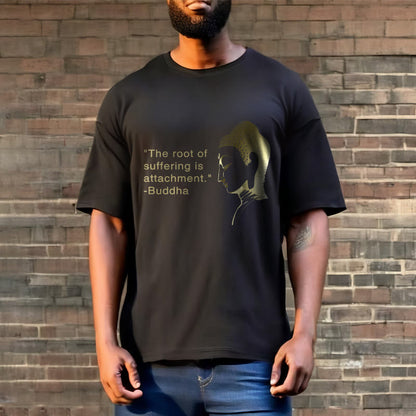 Camiseta de Buda Mythstone La raíz del sufrimiento es el apego 