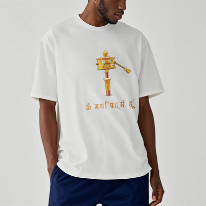 Mythstone Sanskrit OM NAMAH SHIVAYA Prayer Wheel Tee T-shirt