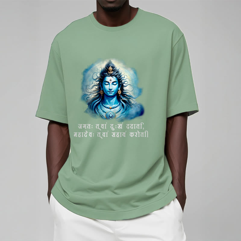 Camiseta Mythstone Sanskrit Mahadev viene en tu ayuda 