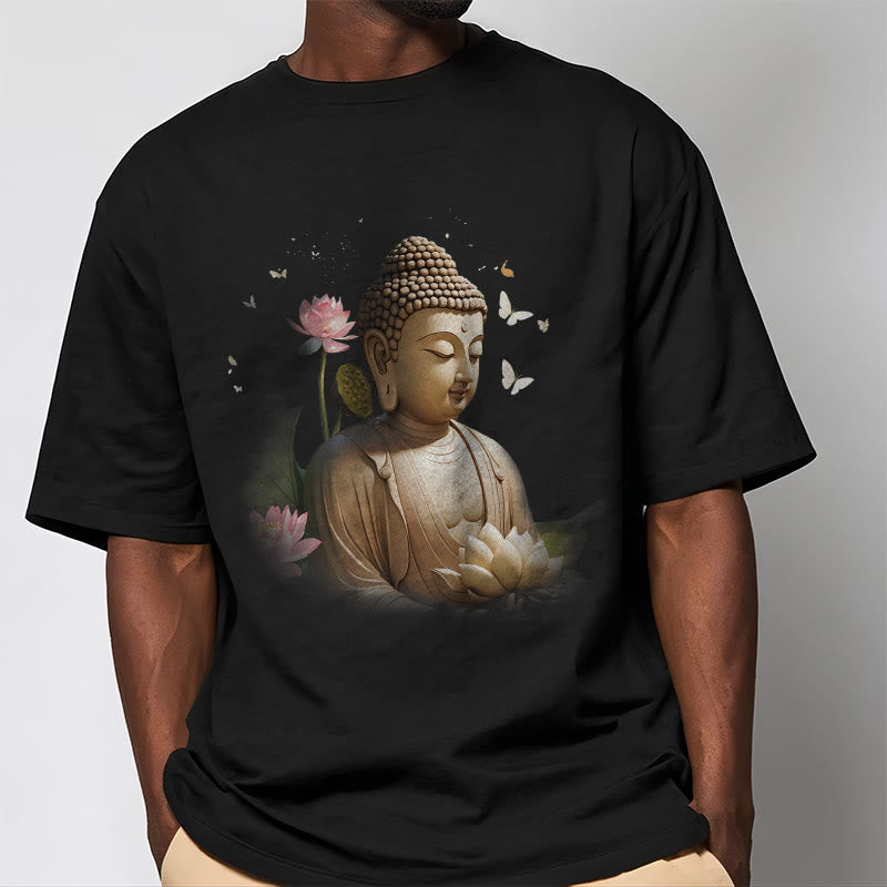 Mythstone Lotus Butterfly Meditation Buddha Tee T-shirt