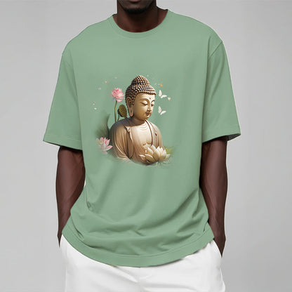 Mythstone Lotus Butterfly Meditation Buddha Tee T-shirt