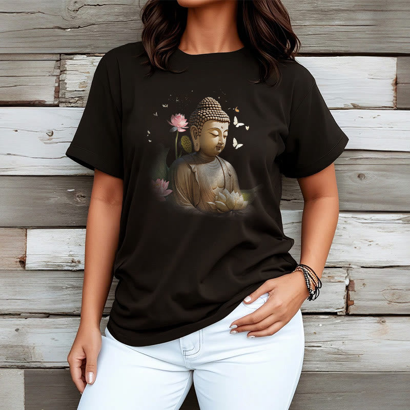 Mythstone Lotus Butterfly Meditation Buddha Tee T-shirt