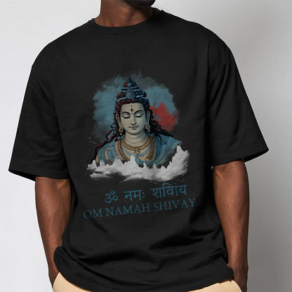 Mythstone Sanskrit OM NAMAH SHIVAYA Colorful Clouds Tee T-shirt