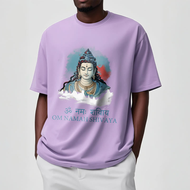 Mythstone Sanskrit OM NAMAH SHIVAYA Colorful Clouds Tee T-shirt