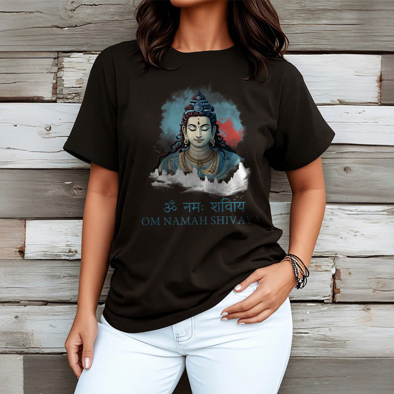 Mythstone Sanskrit OM NAMAH SHIVAYA Colorful Clouds Tee T-shirt