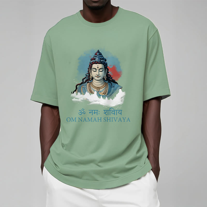 Mythstone Sanskrit OM NAMAH SHIVAYA Colorful Clouds Tee T-shirt