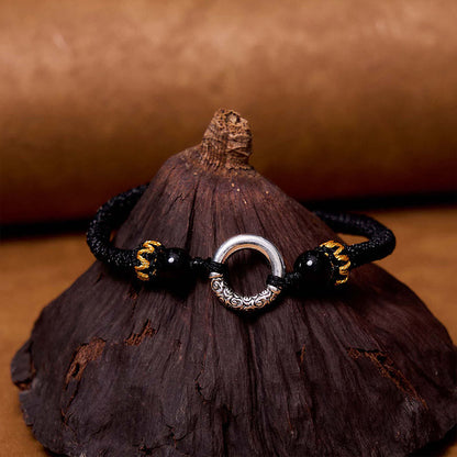 Pulsera trenzada de protección con hebilla de cobre bañada en plata de ley 925 de Mythstone