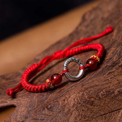 Pulsera trenzada de protección con hebilla de cobre bañada en plata de ley 925 de Mythstone