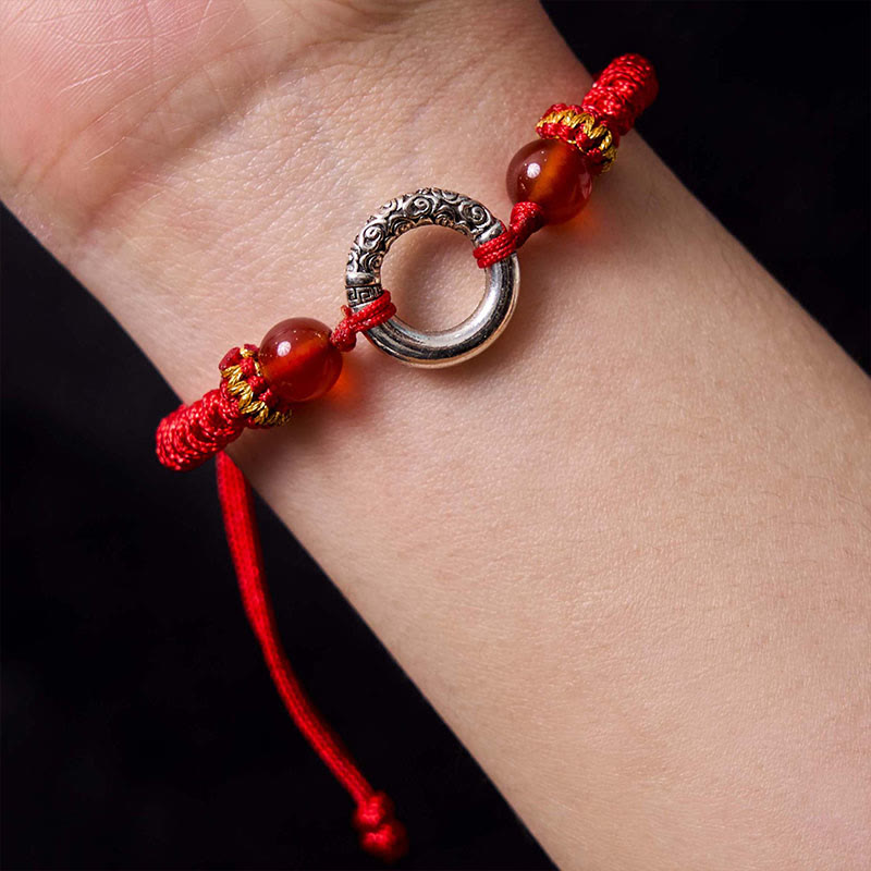 Pulsera trenzada de protección con hebilla de cobre bañada en plata de ley 925 de Mythstone