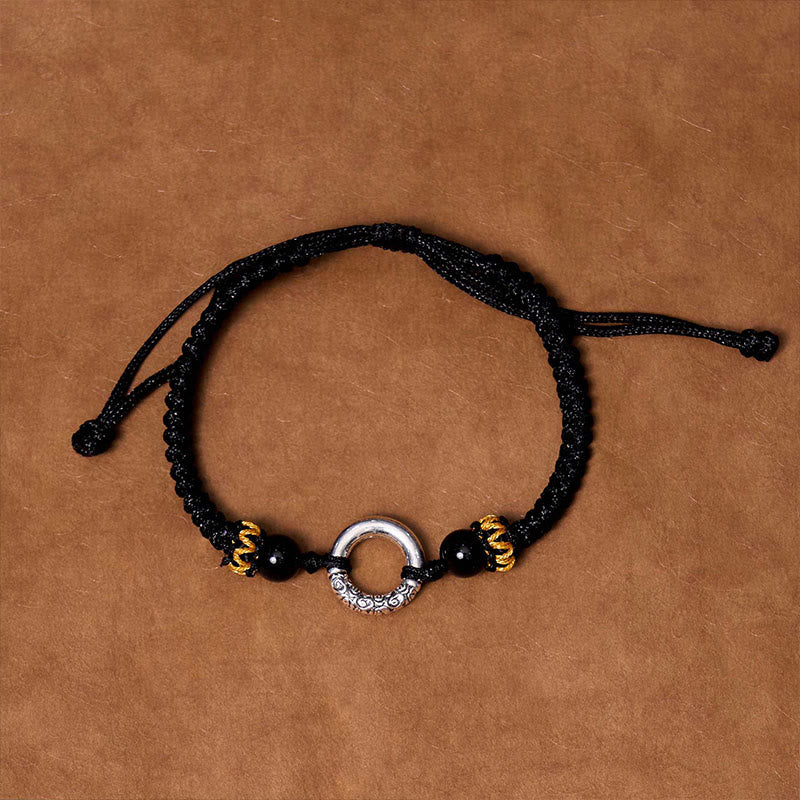 Pulsera trenzada de protección con hebilla de cobre bañada en plata de ley 925 de Mythstone