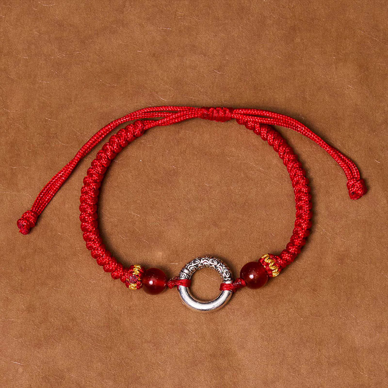 Pulsera trenzada de protección con hebilla de cobre bañada en plata de ley 925 de Mythstone