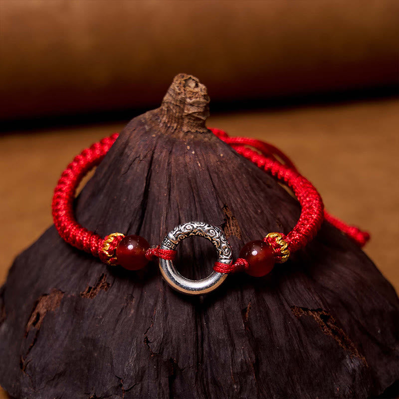 Pulsera trenzada de protección con hebilla de cobre bañada en plata de ley 925 de Mythstone