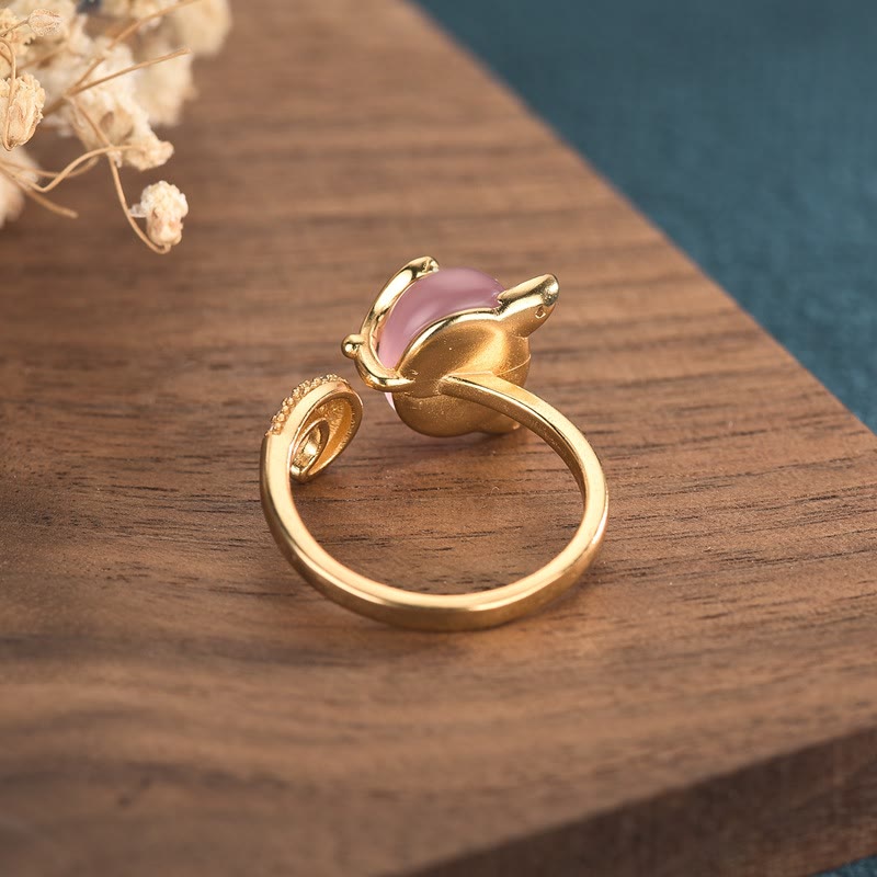 Mythstone Cat's Eye Copper Fox Love Ring