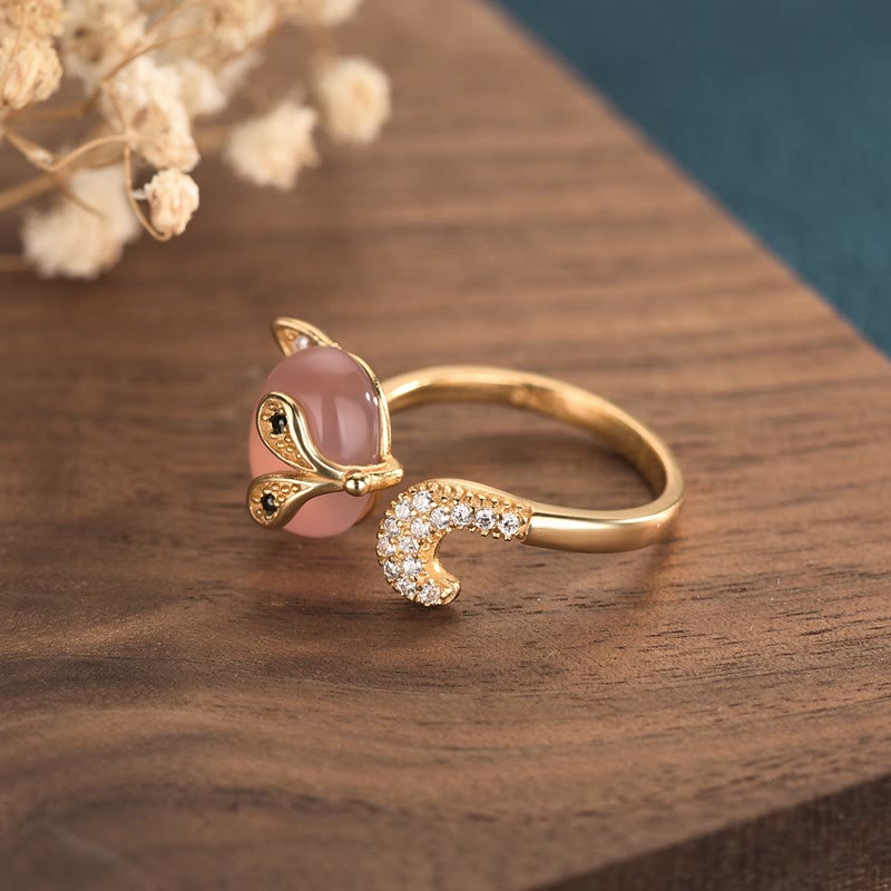 Mythstone Cat's Eye Copper Fox Love Ring