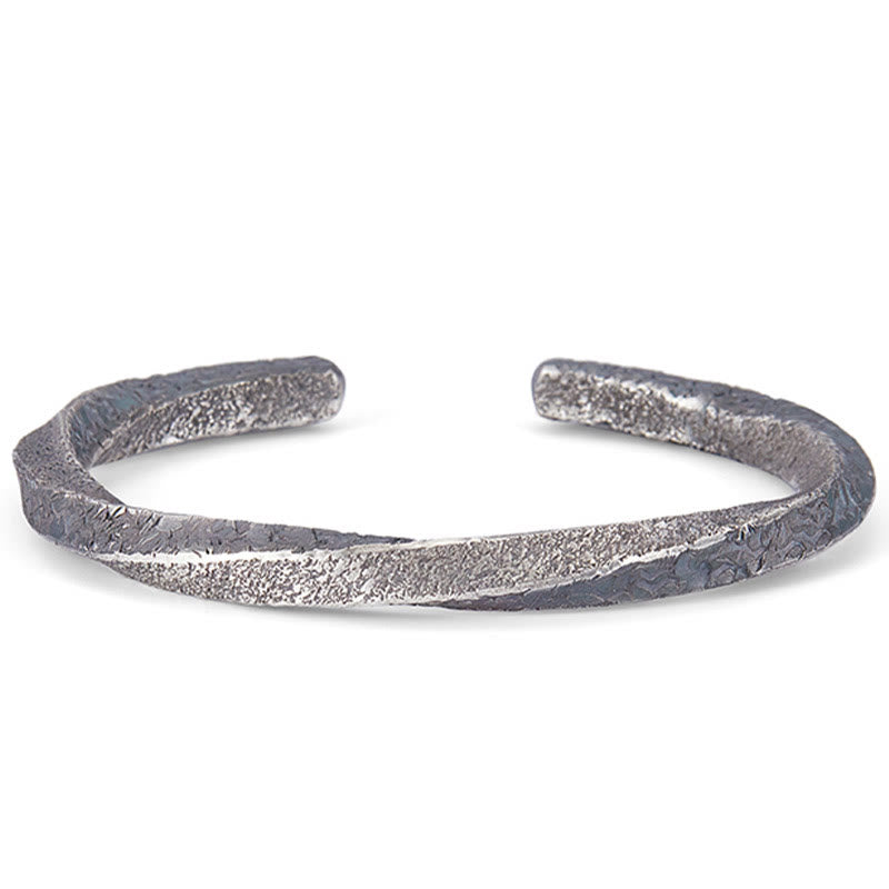 Mythstone Retro 999 Sterling Silver Möbius Loop Eternal Love Cuff Bracelet Bangle