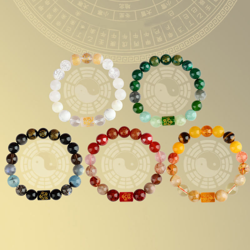 Mythstone Five Elements God Of Wealth Various Crystal Agate Wealth Luck Bracelet