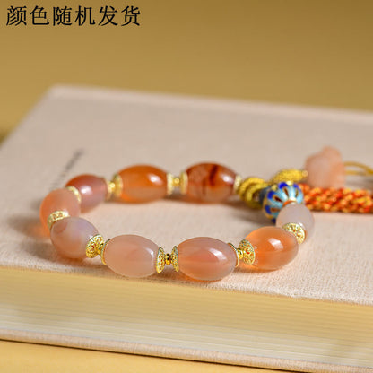 Mythstone Tibetan White Jade Agate Strength Confidence Bracelet